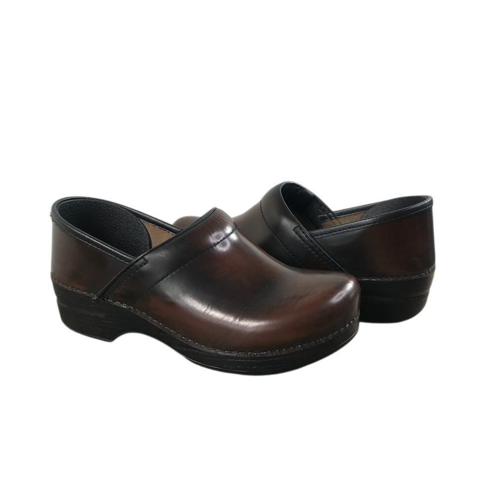 DANSKO Professional Leather Clog Sz 40 Brown Slip On Medical Nurse Made In Italy